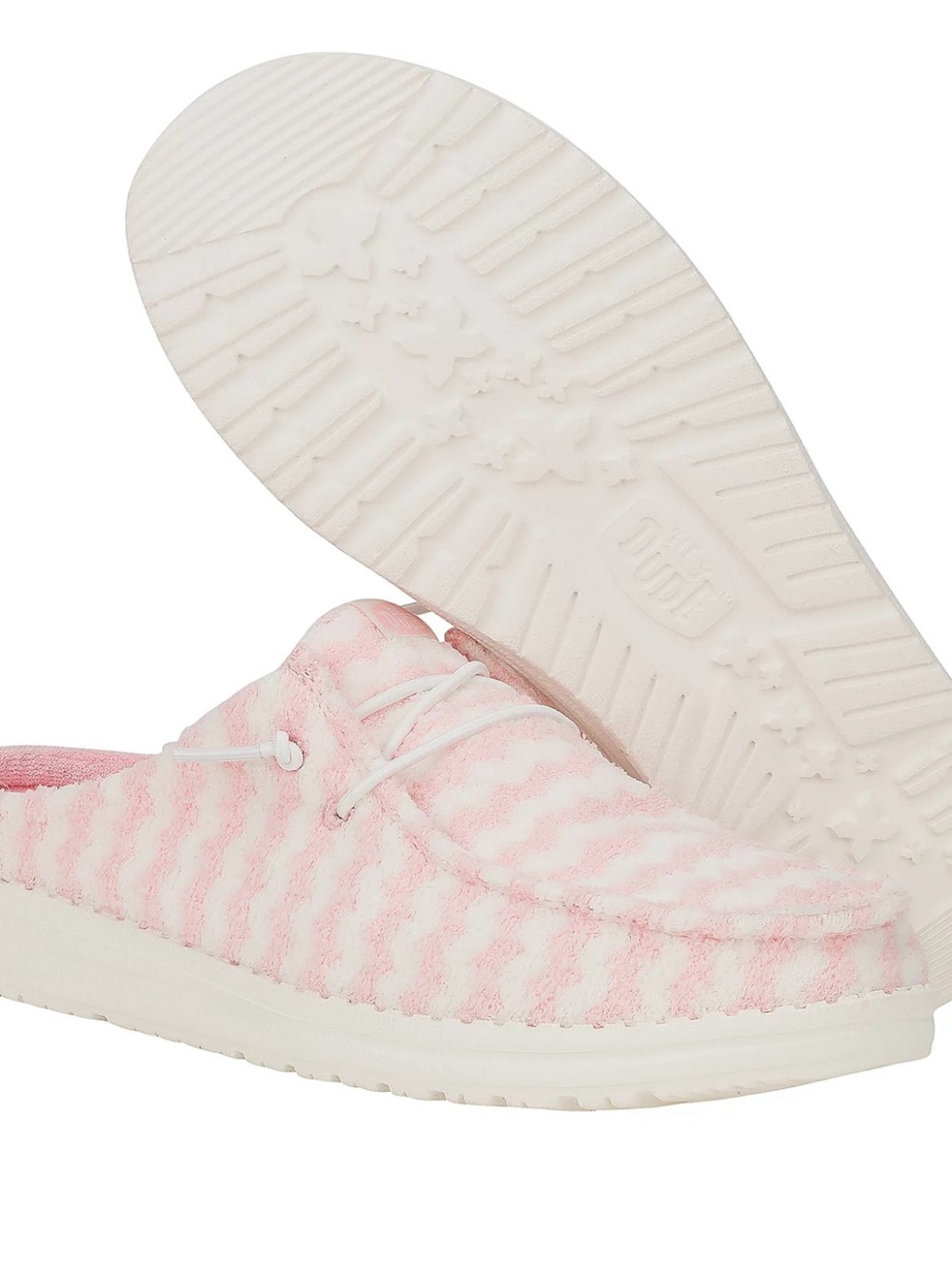 Hey Dude Pink & White Textured Slip-On Loafers Size 8 New